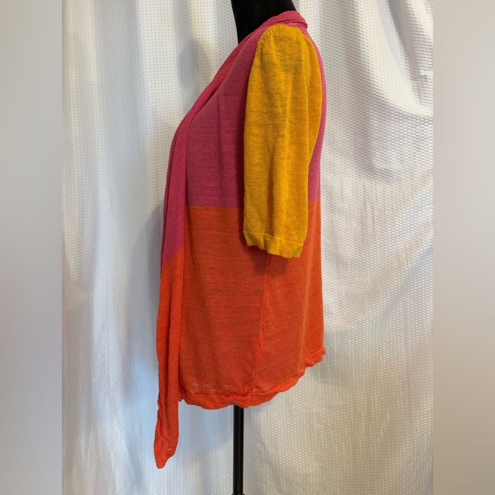 Ruby Rd tri-color open front short sleeve cardiga… - image 3